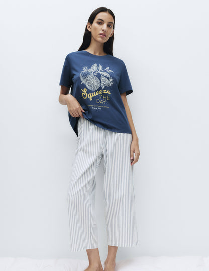 Desenli Pijama Takımı