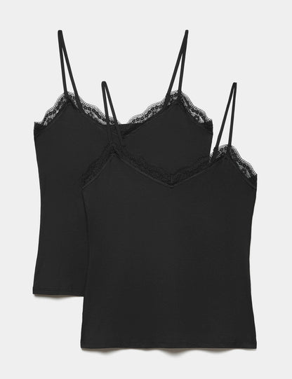 2'li Modal Karışımlı Flexifit™ Dantel Detaylı Atlet