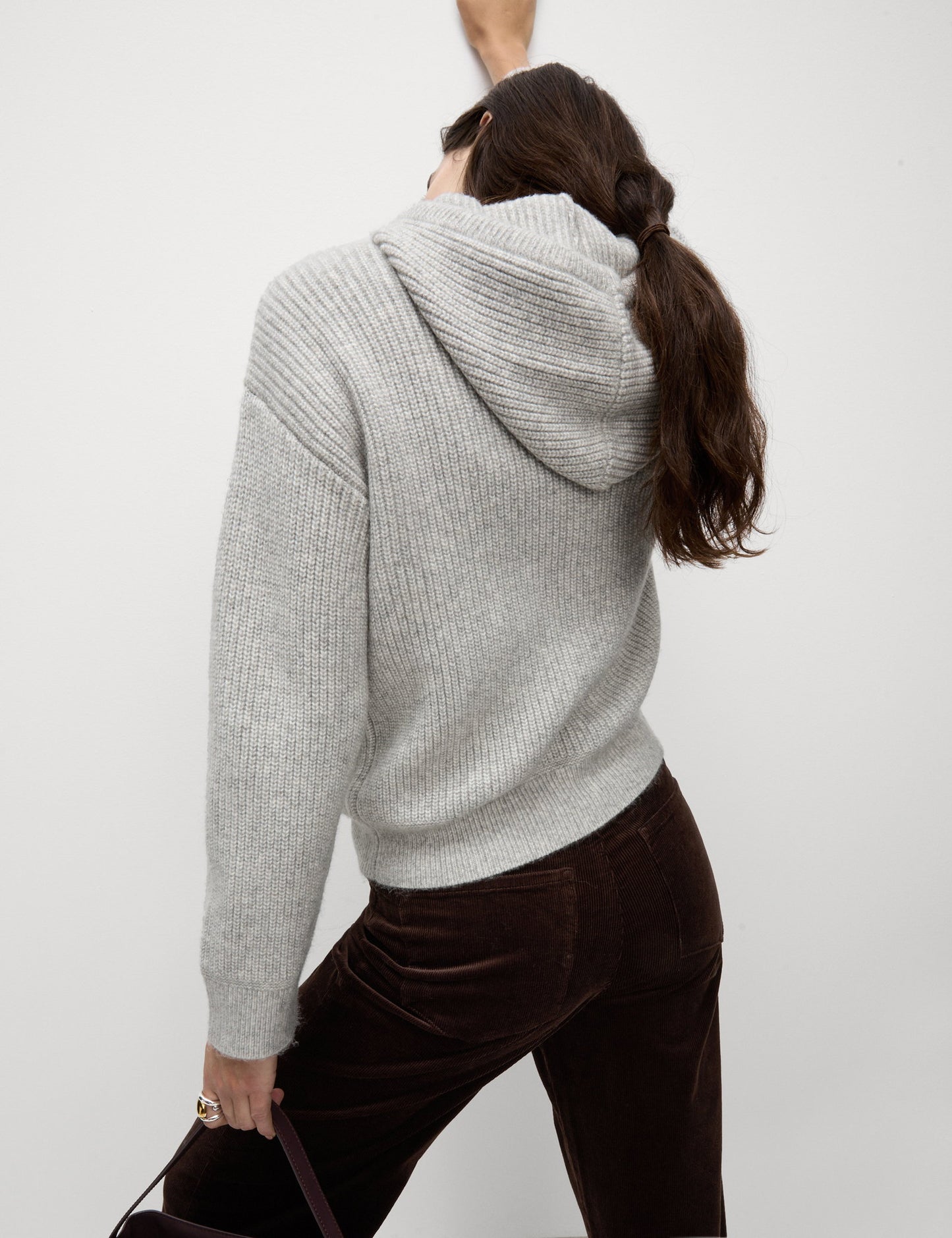Kapüşonlu Örme Sweatshirt
