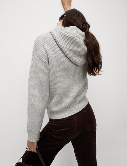 Kapüşonlu Örme Sweatshirt