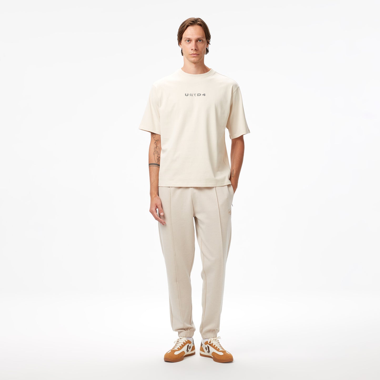 United4 Erkek Krem T-shirt