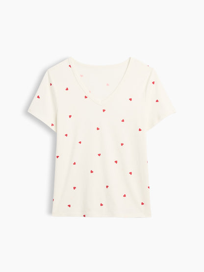 Kırık Beyaz Favorite V-yaka T-shirt