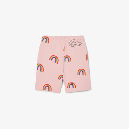 Lacoste Desenli Çocuk Pembe Şort