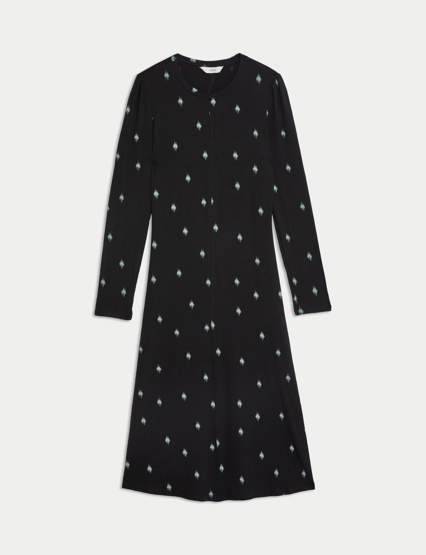 Jersey Desenli Midi Elbise