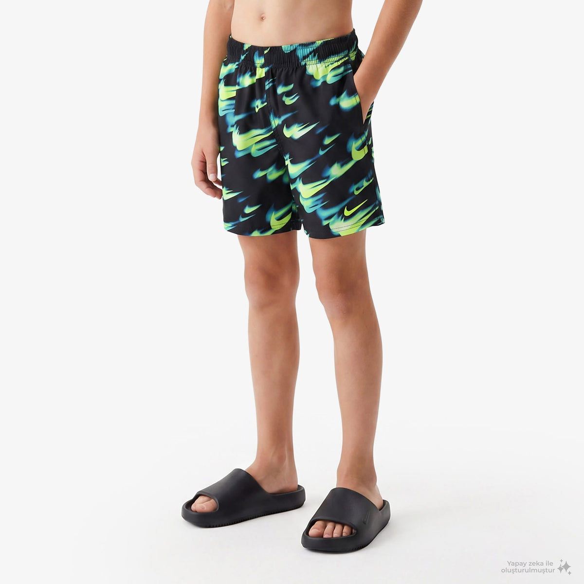 Nike Swim Breaker Asteroid Çocuk Siyah Deniz Şortu