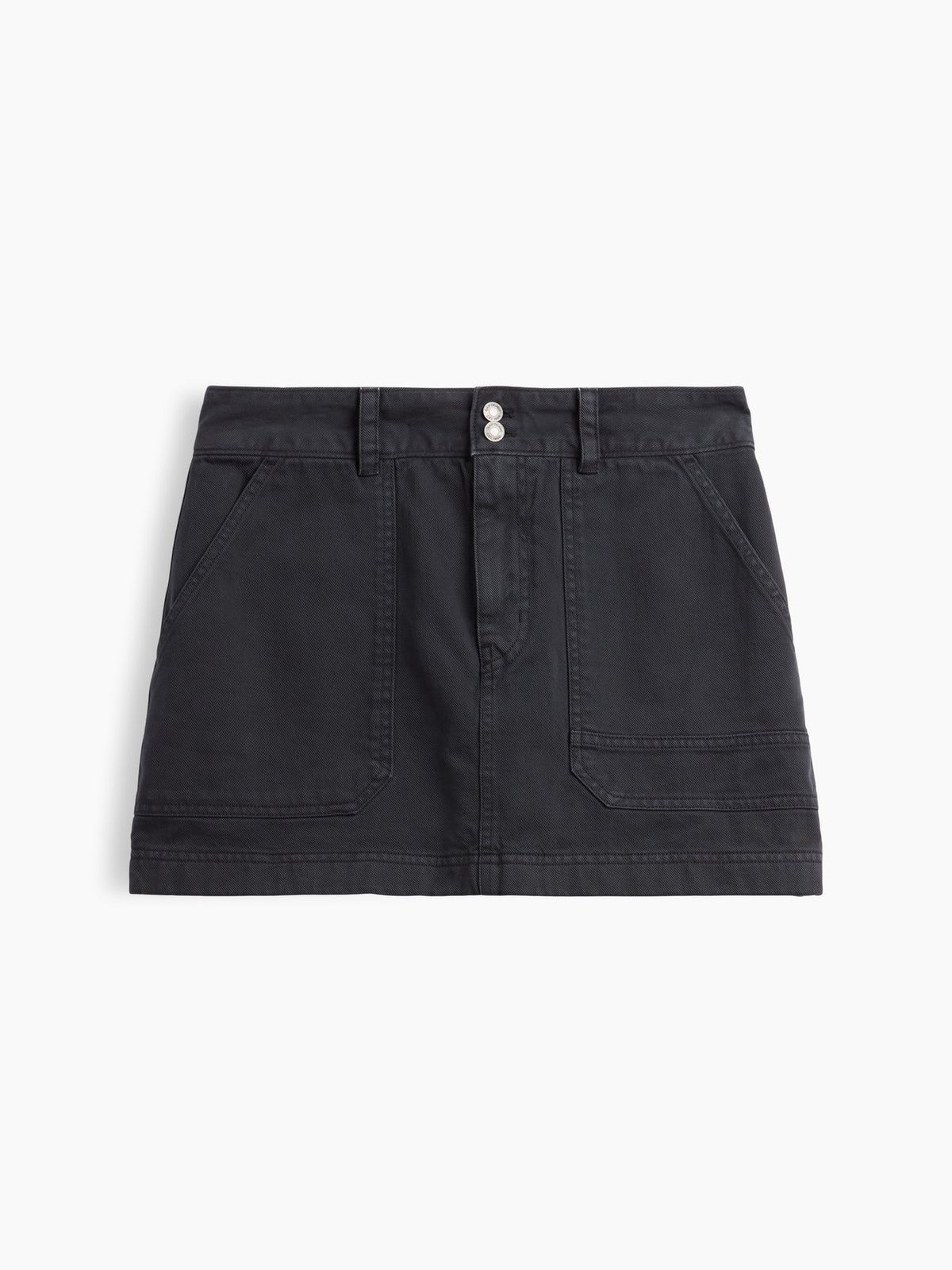 Siyah High Rise Mini Utility Etek