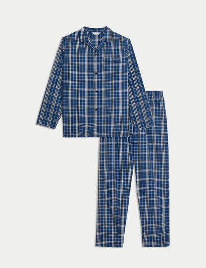 Saf Pamuklu Uzun Kollu Pijama Takımı
