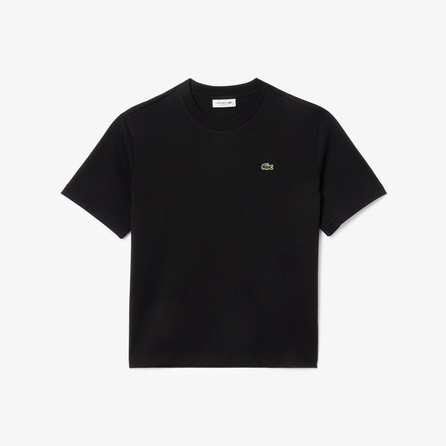 Lacoste Kadın Relaxed Fit Bisiklet Yaka Siyah T-shirt