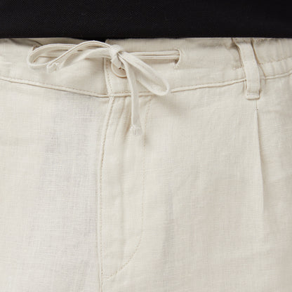 Nautica Erkek Krem Regular Fit Keten Şort