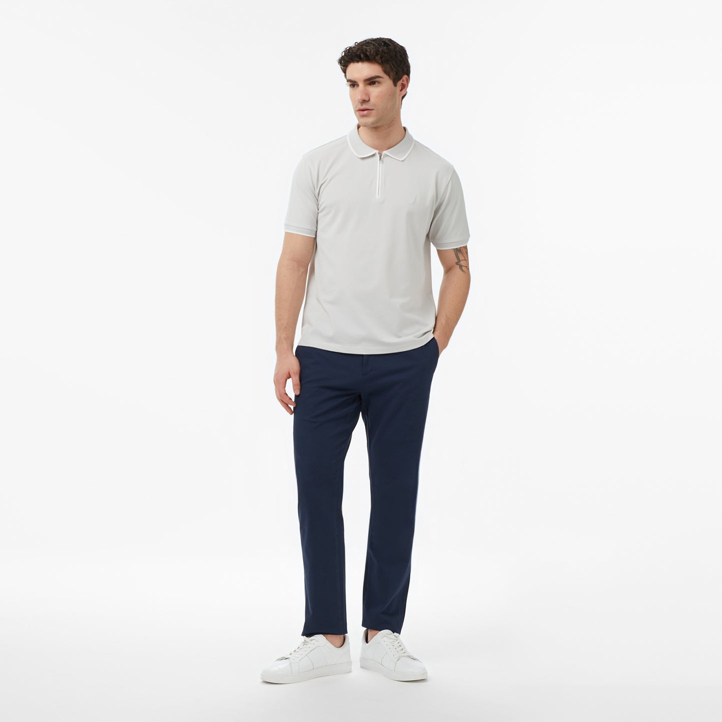 Nautica Erkek Gri Regular Fit Polo Yaka T-shirt