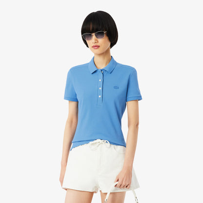 Lacoste L.12.d Kadın Slim Fit Mavi Polo
