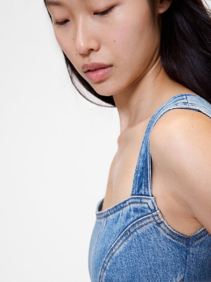Açık Mavi Gapstudio Seamed Denim Midi Elbise