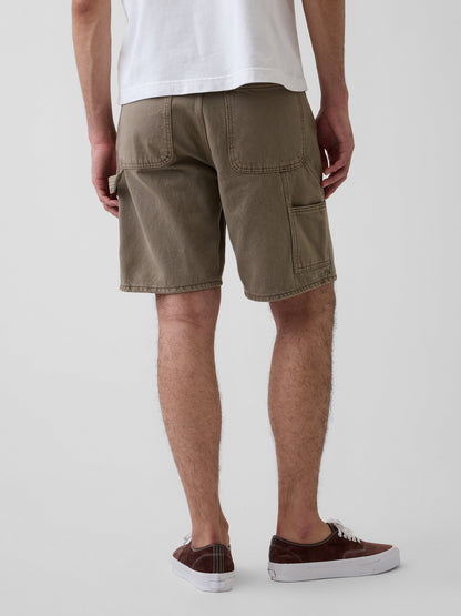 Kahverengi 9 Loose Denim Carpenter Şort
