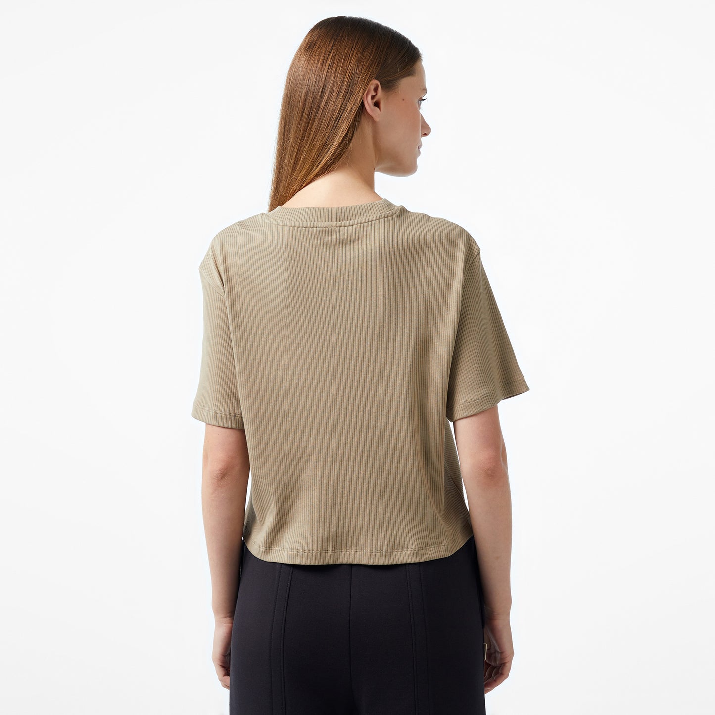 Puma Classıcs Ribbed Relaxed Kadın Haki T-shirt