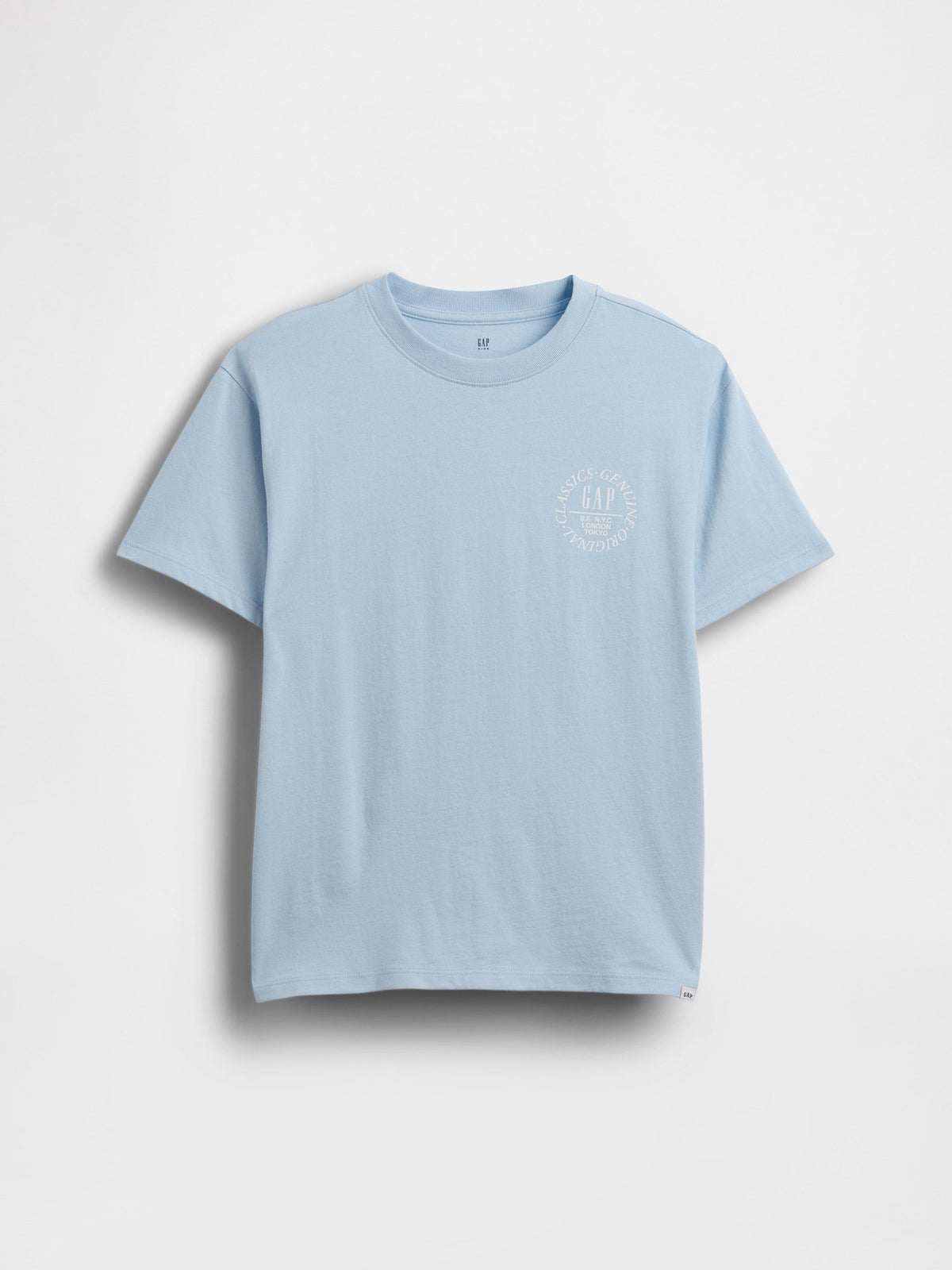 Açık Mavi Relaxed Grafik Logo T-shirt
