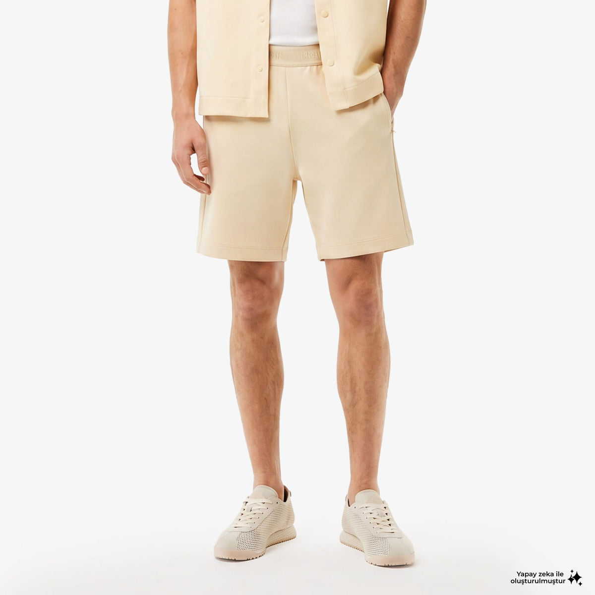 House Of Superstep X Lacoste Kapsul Koleksiyon Erkek Bej Şort