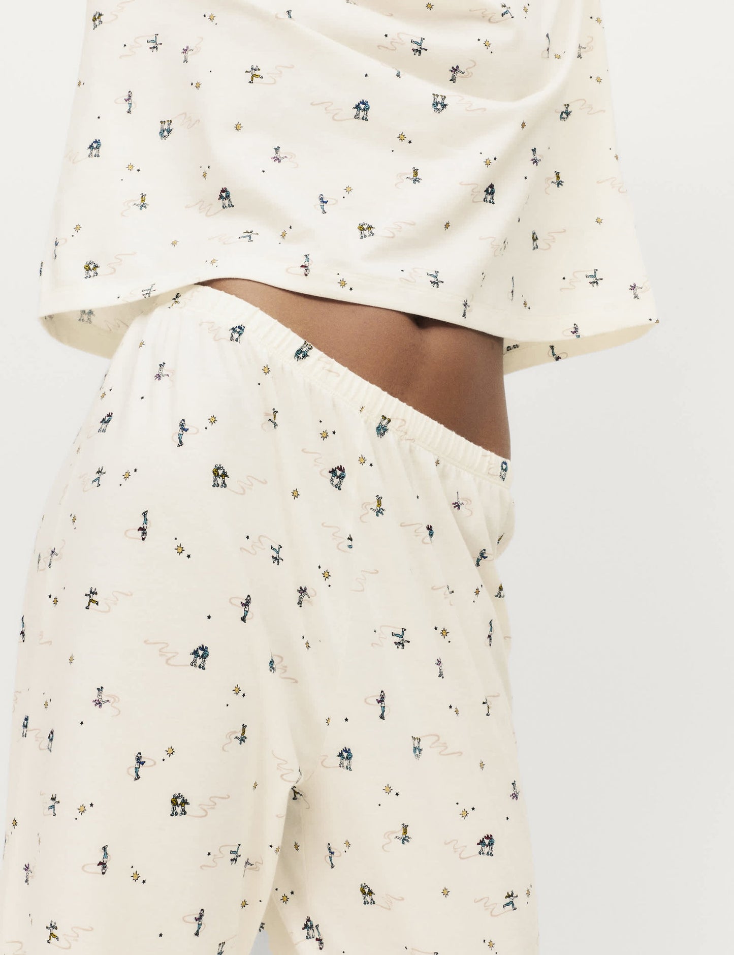 %100 Pamuklu Baskılı Pijama Takımı