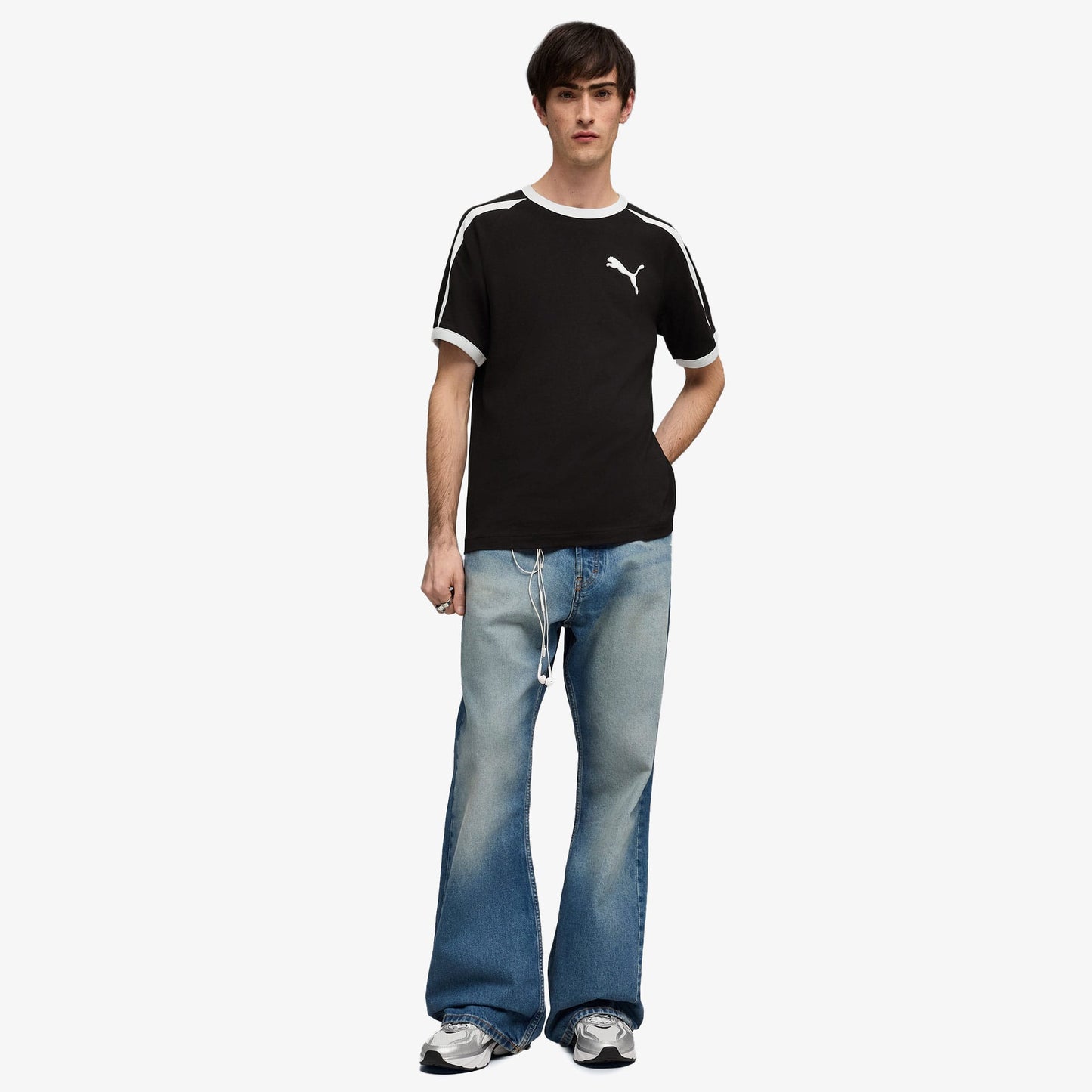 Puma T7 Ringer Erkek Siyah T-shirt