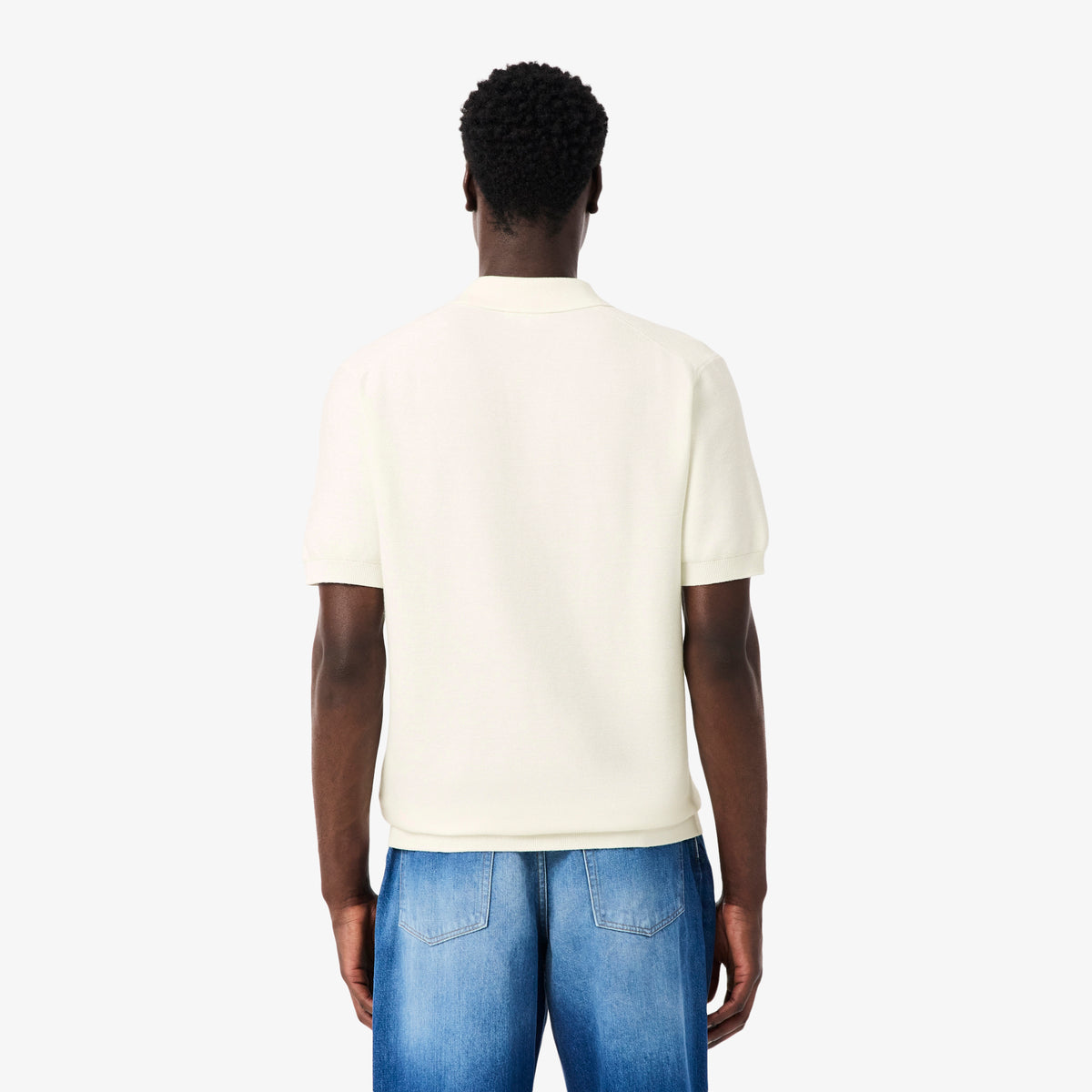 Lacoste Erkek Classic Fit Kısa Kollu Polo Yaka Krem Triko