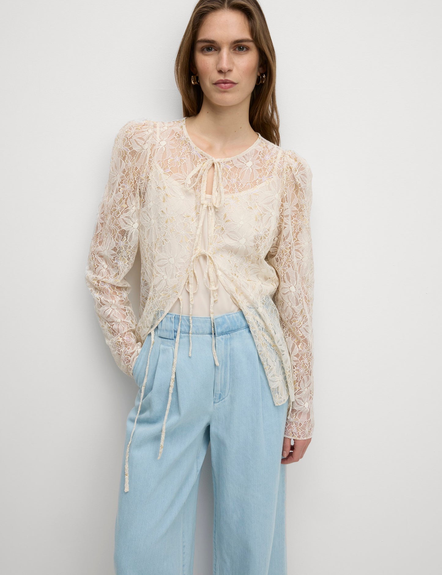 Yüksek Bel Tailored Wide Leg Jean