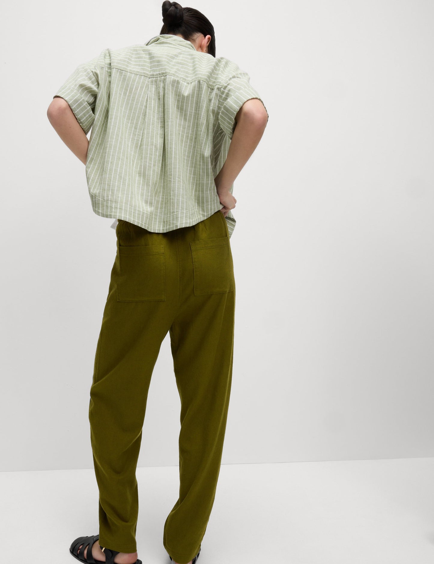 Tapered Fit Keten Pantolon