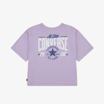 Converse Polera Manga Corta Çocuk Mor T-shirt