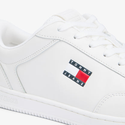 Tommy Hilfiger Jeans Cupsole Long Lace Leather Erkek Beyaz Spor Ayakkabı & Sneaker