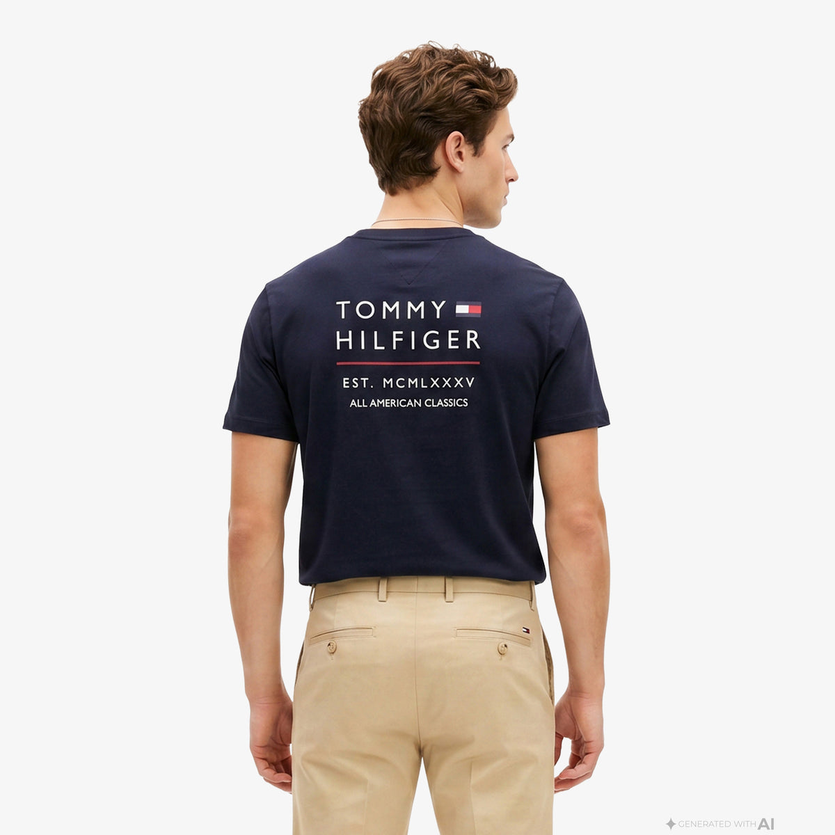 Tommy Hilfiger Brand Love Erkek Lacivert T-shirt