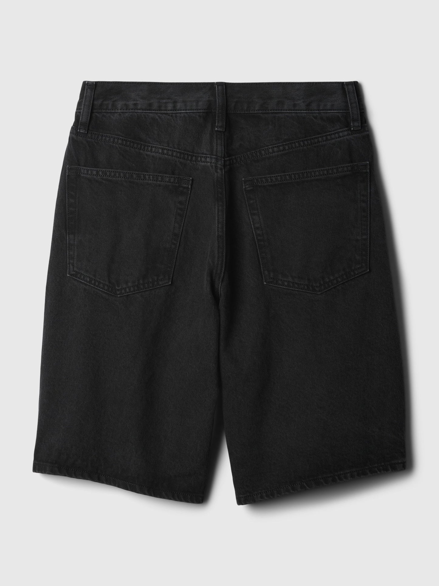 Siyah 11.5 Mid Rise Longline Denim Şort