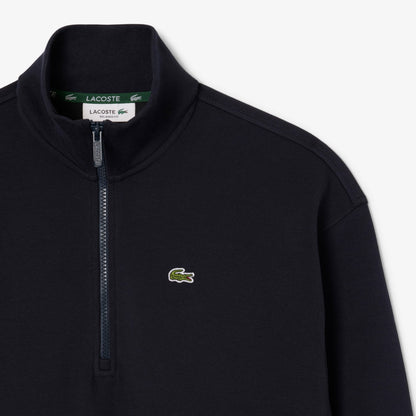 Lacoste Relaxed Fit Yarım Fermuarlı Kadın Lacivert Sweatshirt