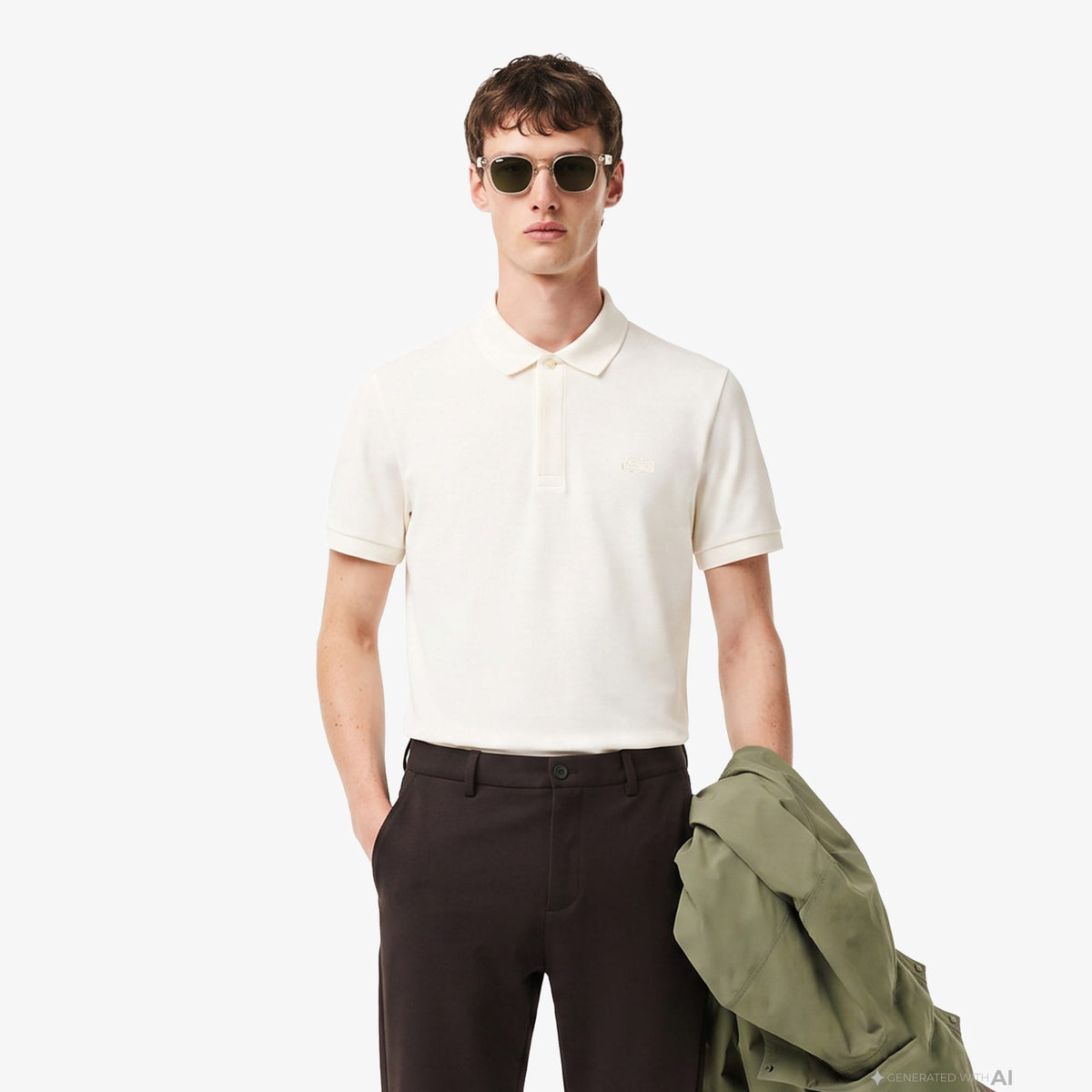 Lacoste Regular Fit Erkek Krem Polo