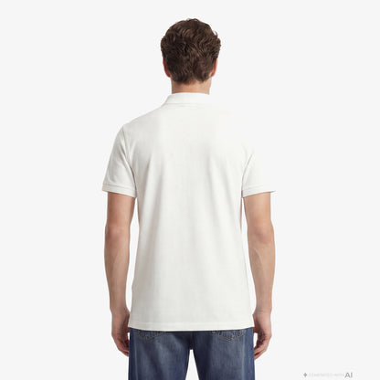 Calvin Klein Slim Supima Zip Erkek Beyaz Polo