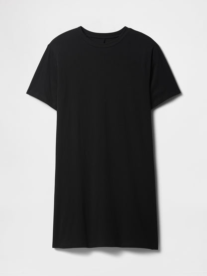 Siyah Çizgili T-shirt Elbise