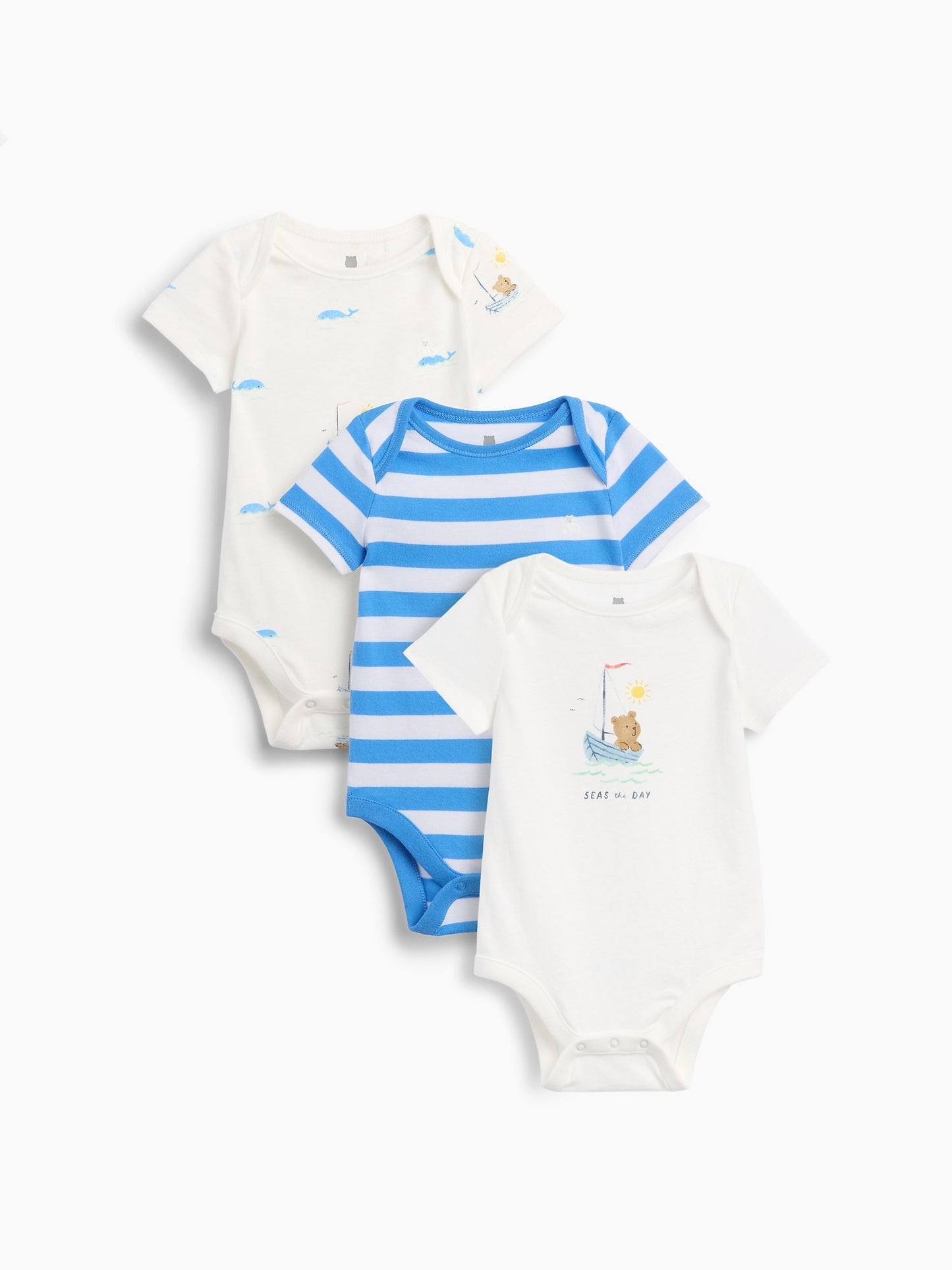 Açık Mavi First Favorites Organik Pamuk Bodysuit (3’lü)