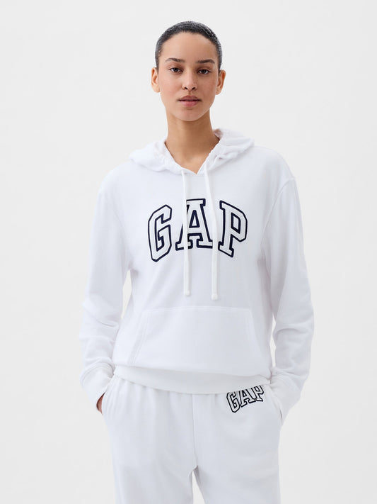 Beyaz Gap Logo Havlu Kumaş Sweatshirt