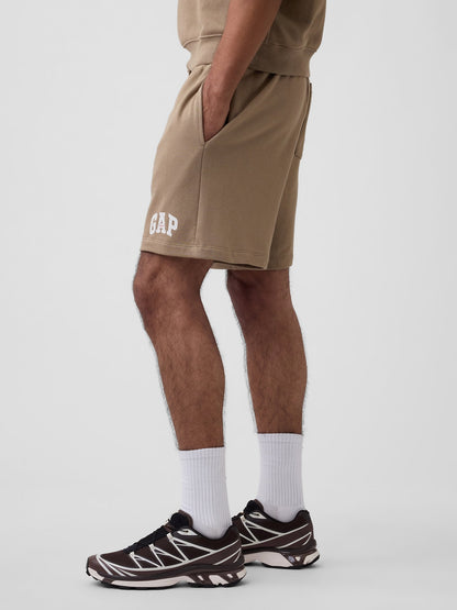 Kahverengi Relaxed Gap Logo Fransız Havlu Kumaş Şort