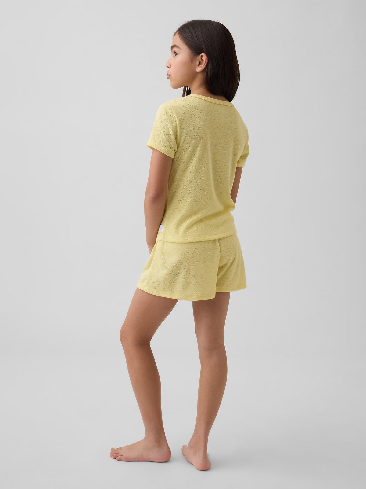 Sarı Recycled Pointelle Pijama T-shirt Üst