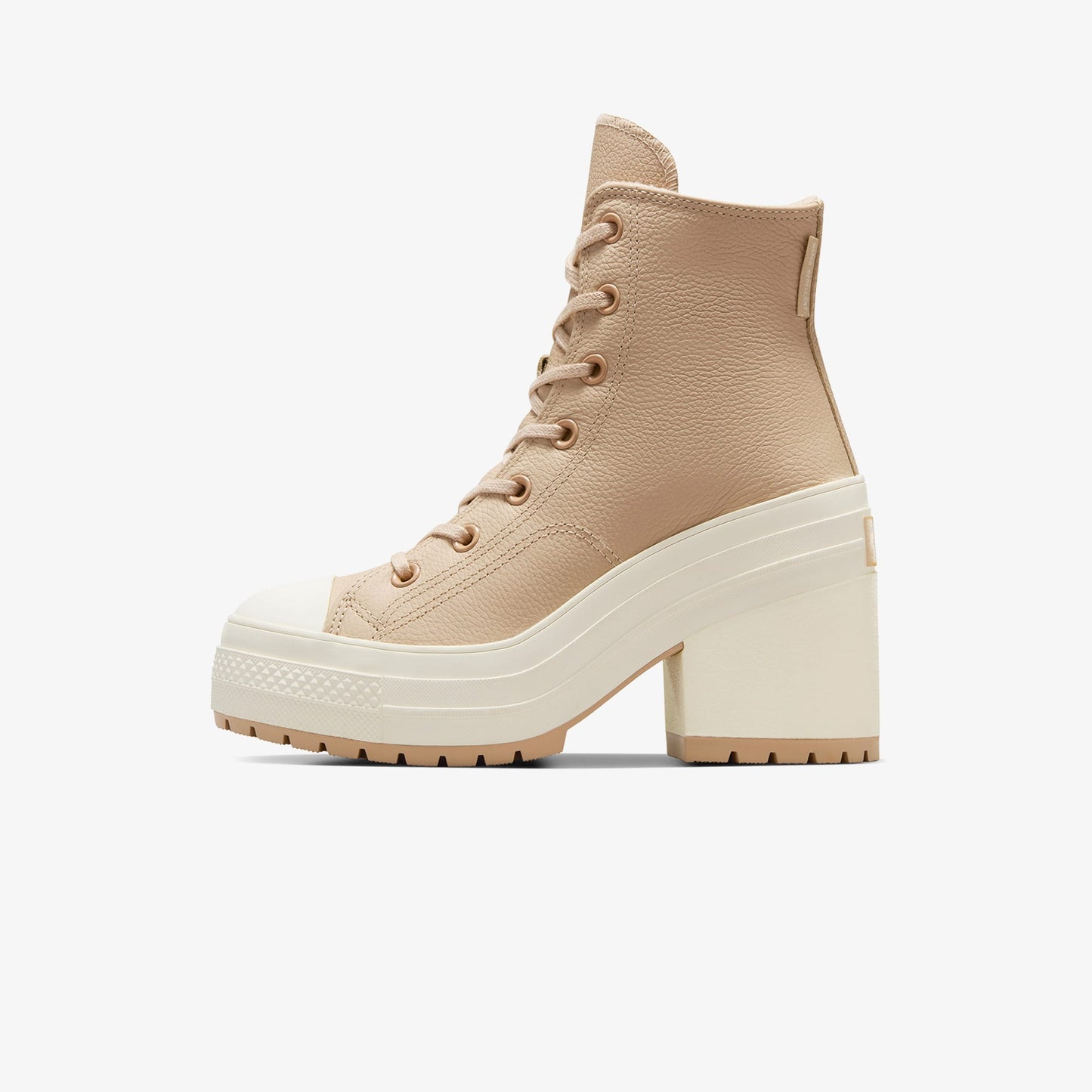 Converse Chuck 70 De Luxe Heel Unisex Krem Deri Platform Sneaker