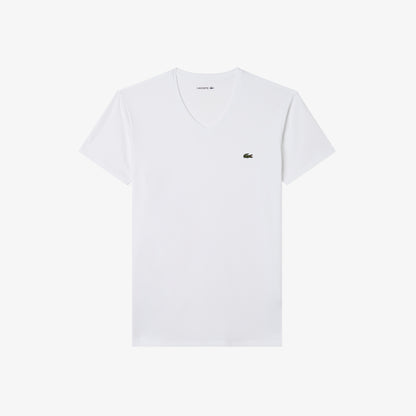 Lacoste Erkek Slim Fit V Yaka Beyaz T-shirt