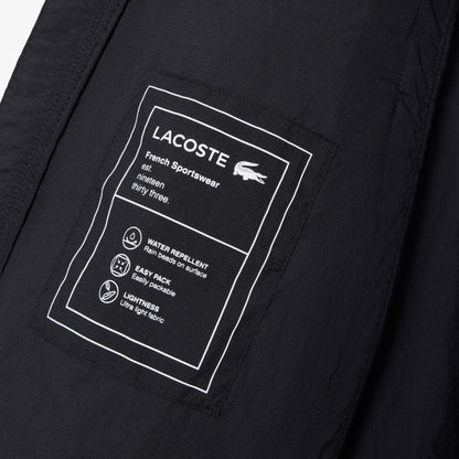 Lacoste Erkek Kapüşonlu Siyah Yağmurluk