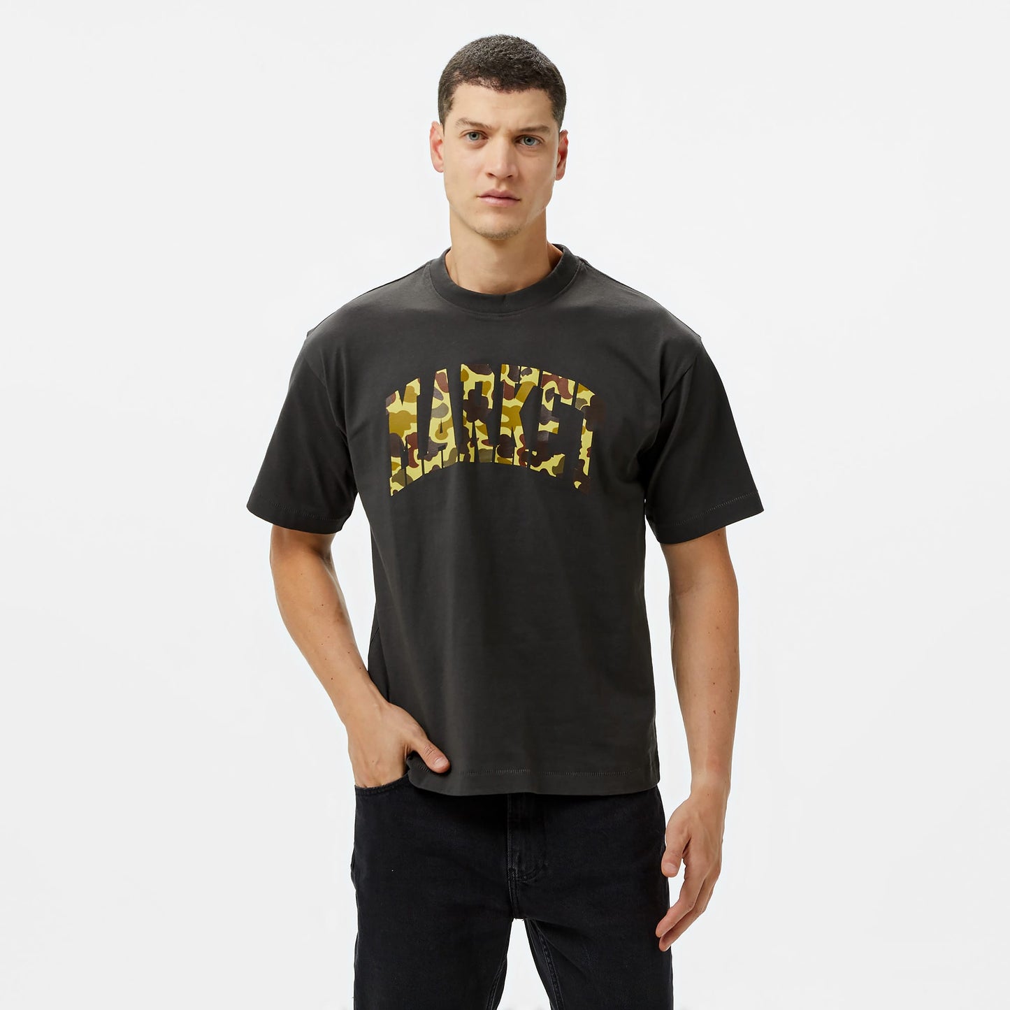 Market Duck Camo Arc Erkek Siyah T-shirt