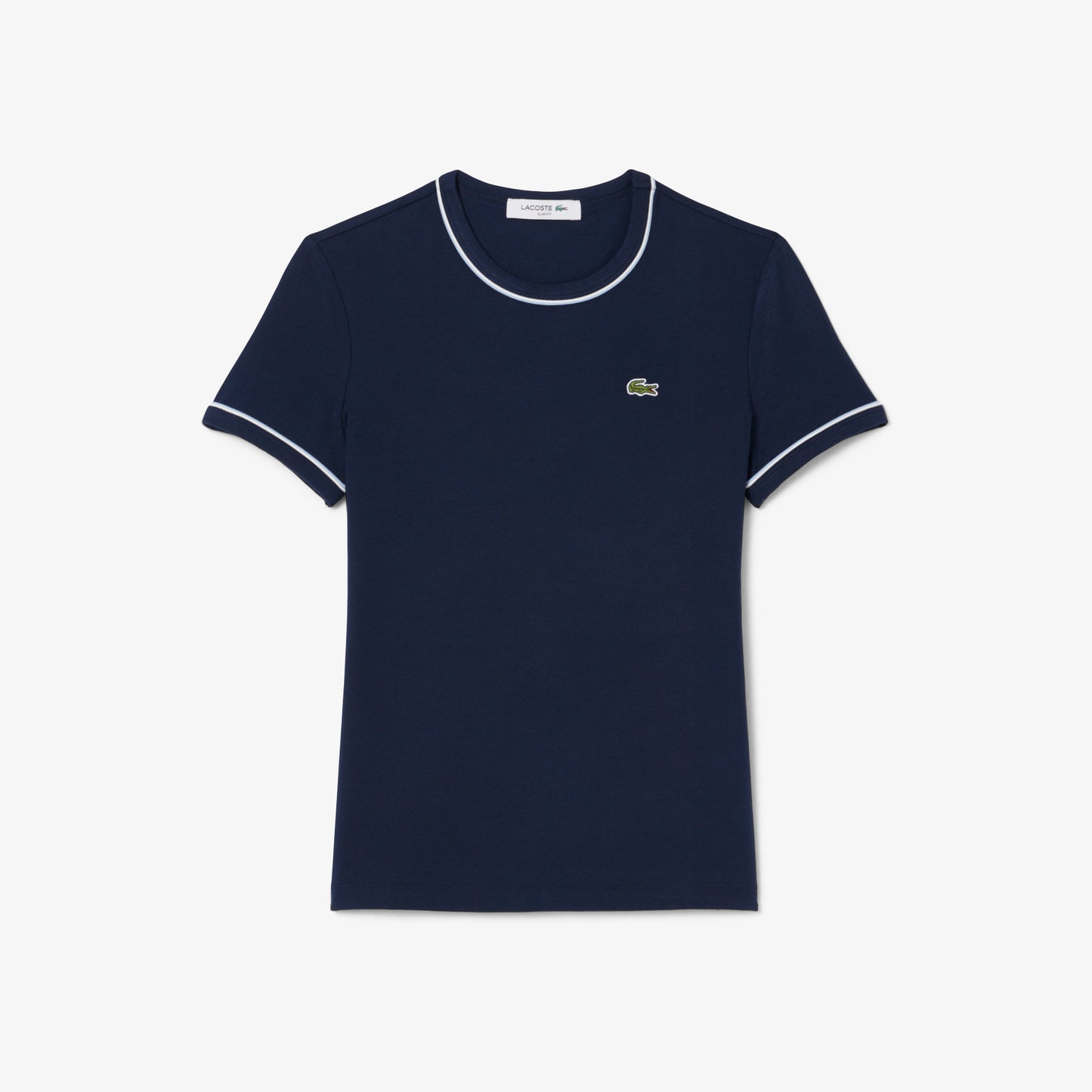 Lacoste Kadın Slim Fit Bisiklet Yaka Lacivert T-shirt