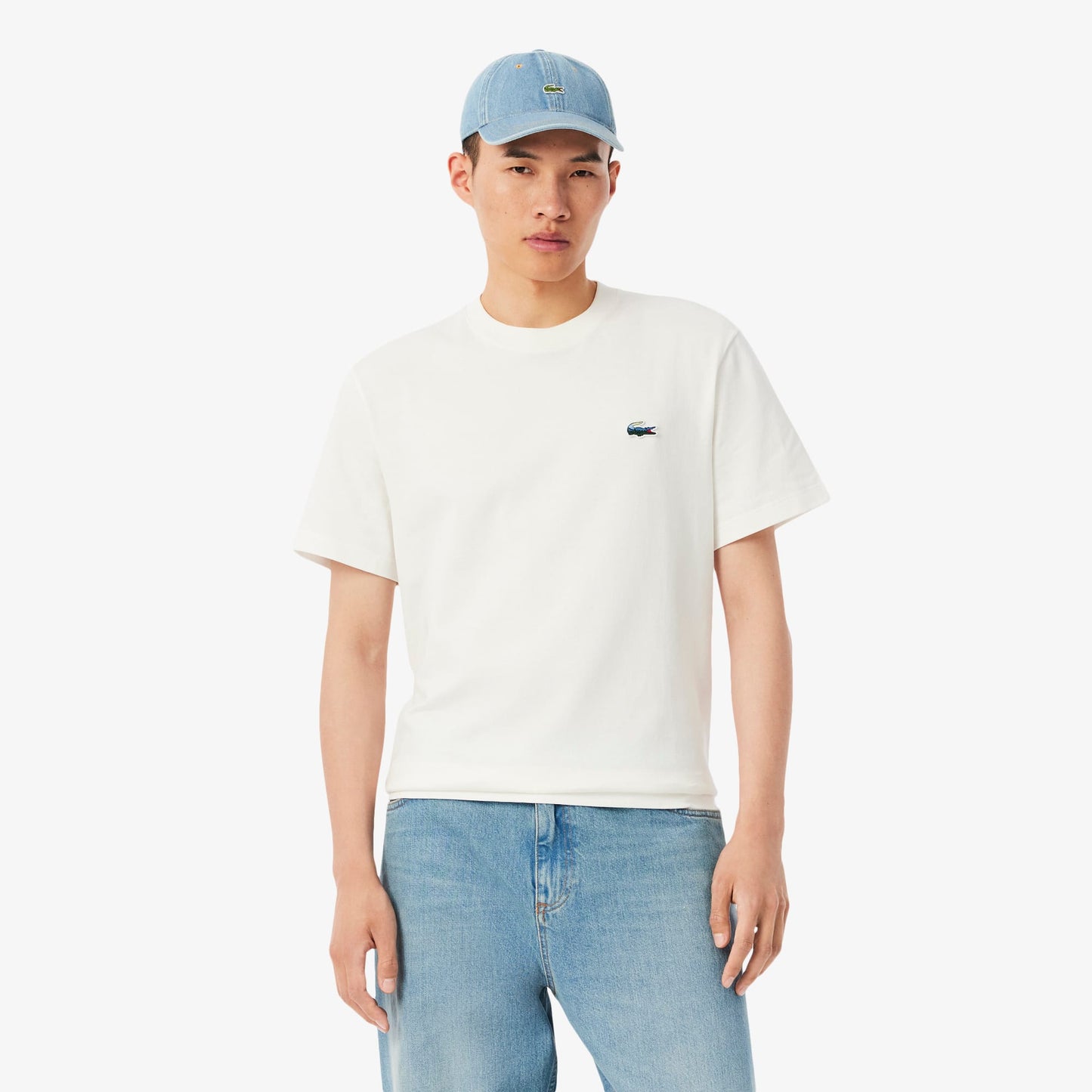 Lacoste Erkek Classic Fit Bisiklet Yaka Beyaz T-shirt