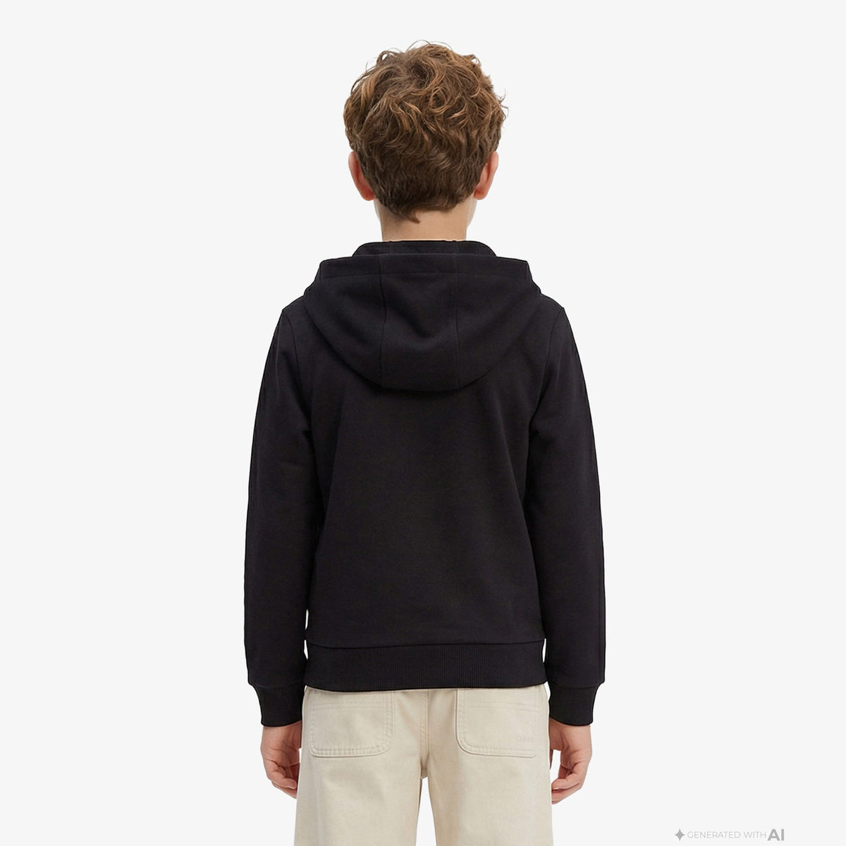 Calvin Klein Mini Badge Zip Through Çocuk Siyah Sweatshirt