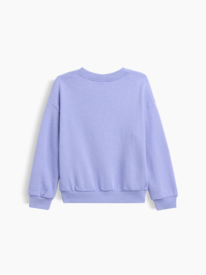 Pembe Fransız Havlu Kumaş Logo Sweatshirt