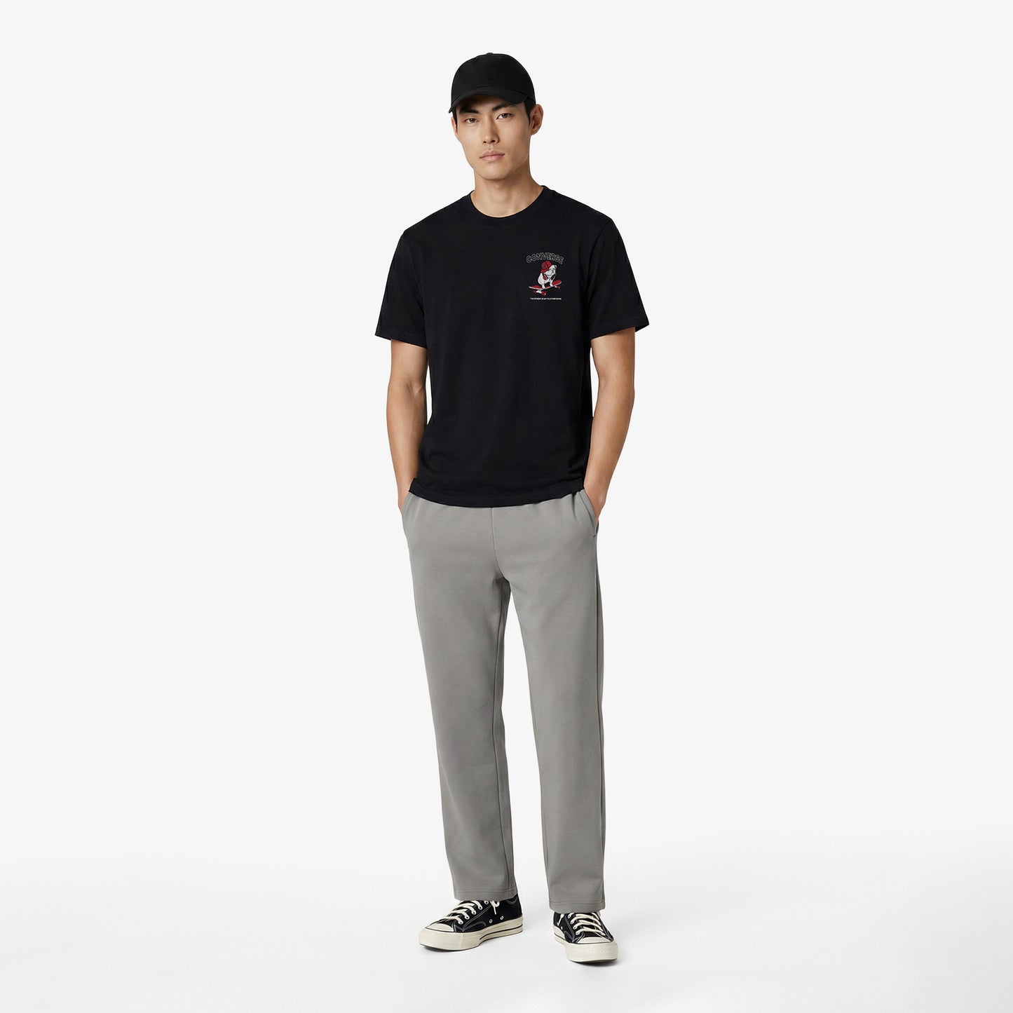 Converse Erkek Siyah Grafik Baskılı T-shirt