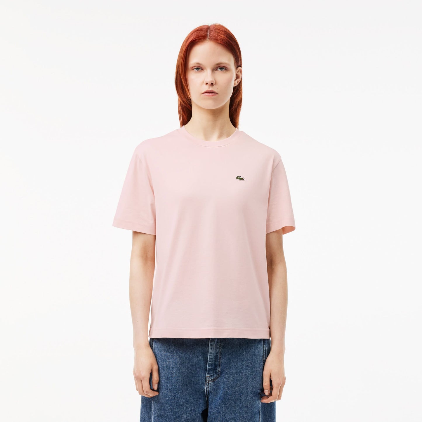 Lacoste Kadın Relaxed Fit Bisiklet Yaka Pembe T-shirt