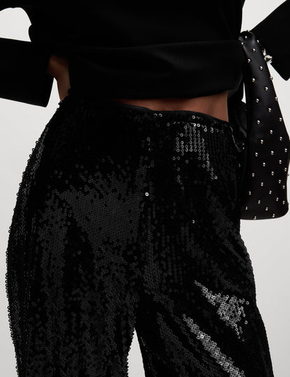 Payetli Wide Leg Pantolon