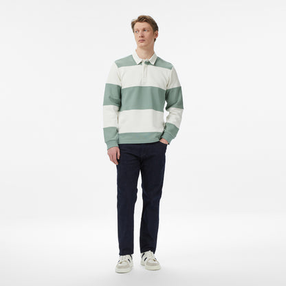 Nautica Erkek Yeşil Regular Fit Uzun Kollu Çizgili Polo Yaka T-shirt