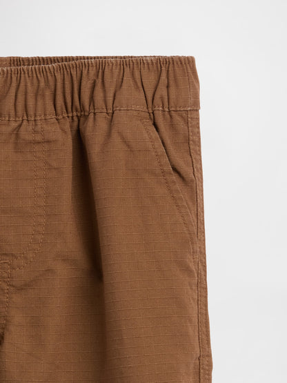 Kahverengi Pull-on Baggy Double-knee Carpenter Pantolon
